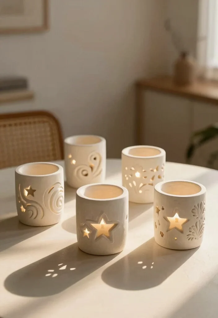 16 Plaster Candle Holder Ideas With Minimal Aesthetic 8 16 Plaster Candle Holder Ideas With Minimal Aesthetic - 7. Candle Holders with Unique Cut-Outs 1