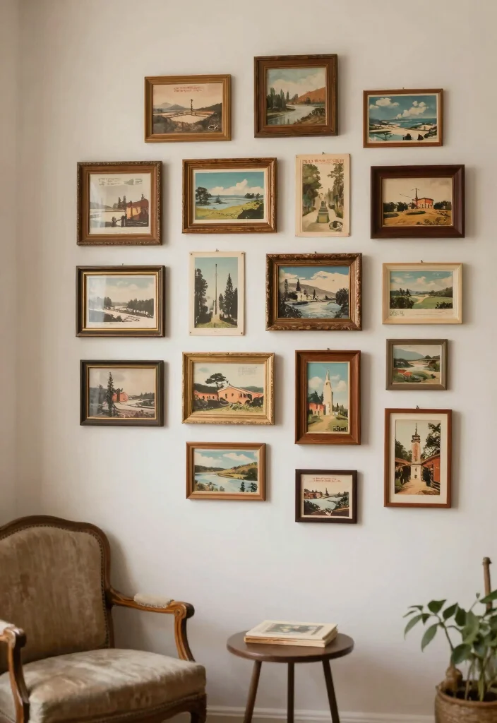 16 Shabby Chic Wall Decor Ideas With Vintage Romance 2 16 Shabby Chic Wall Decor Ideas With Vintage Romance - 1. Framed Vintage Postcards 1