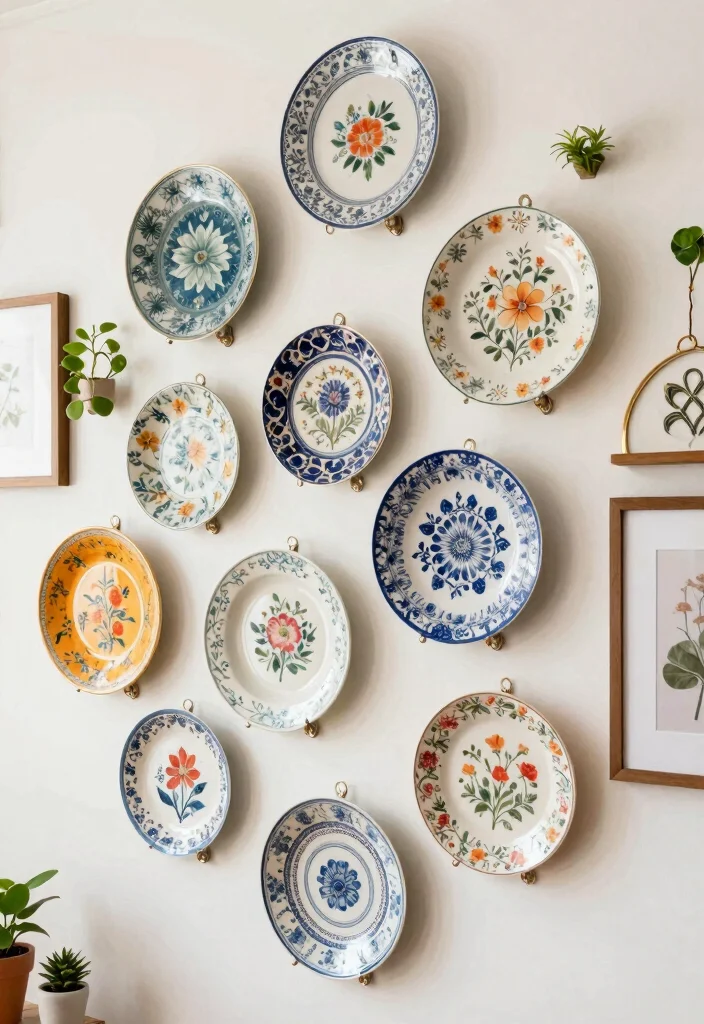 16 Shabby Chic Wall Decor Ideas With Vintage Romance 14 16 Shabby Chic Wall Decor Ideas With Vintage Romance - 13. Decorative Plates 1