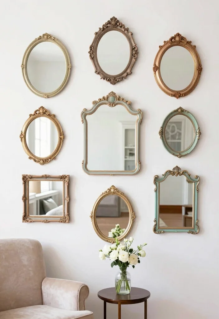 16 Shabby Chic Wall Decor Ideas With Vintage Romance 5 16 Shabby Chic Wall Decor Ideas With Vintage Romance - 4. Vintage Mirrors 1
