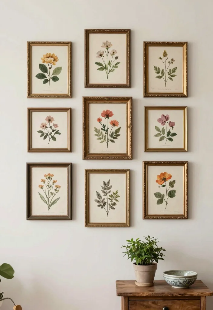 16 Shabby Chic Wall Decor Ideas With Vintage Romance 7 16 Shabby Chic Wall Decor Ideas With Vintage Romance - 6. Botanical Prints 1