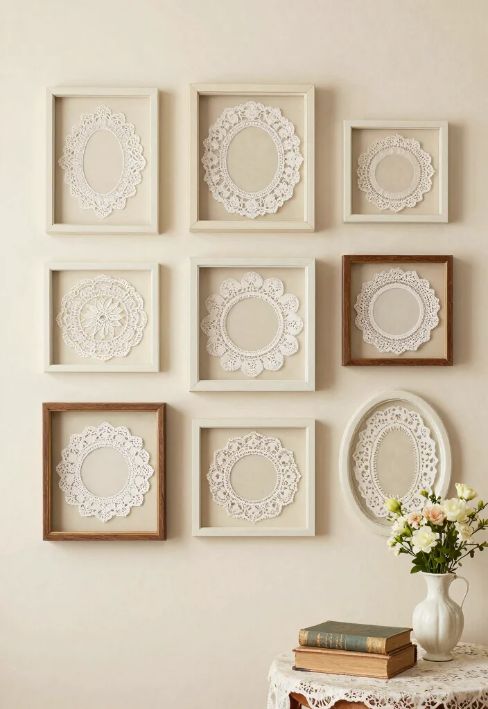 16 Shabby Chic Wall Decor Ideas With Vintage Romance 8 16 Shabby Chic Wall Decor Ideas With Vintage Romance - 7. Vintage Lace Doilies 1
