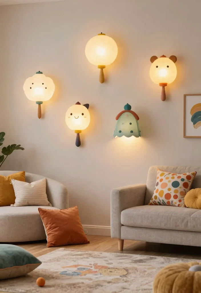 16 Wall Lamp Living Room Ideas With Cozy Ambient Glow 17 16 Wall Lamp Living Room Ideas With Cozy Ambient Glow - 16. Playful Children's Wall Lamps 1