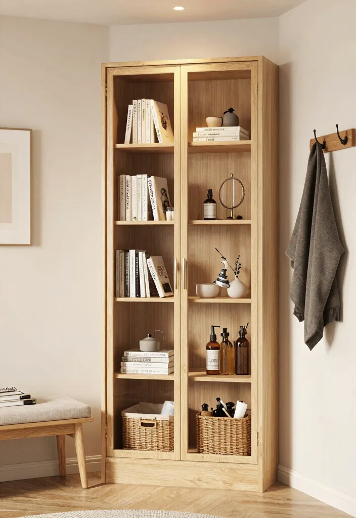 17 Glass Door Bookshelf Ideas With Elegant Display - 12. Glass Door Bookshelves for Entryways 1