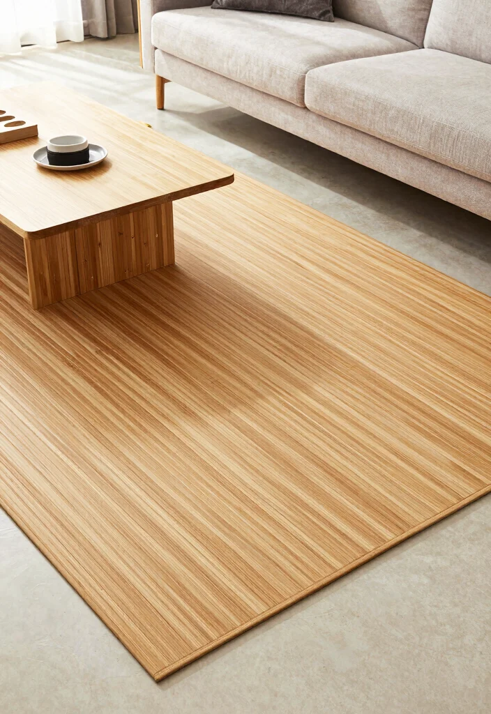 17 Living Room Carpet Ideas Area Rugs That Define the Space - 7. Eco-Friendly Bamboo Rugs 1