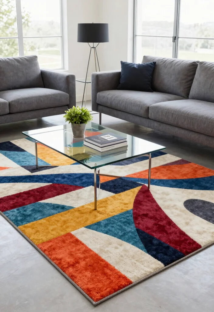 17 Living Room Carpet Ideas Area Rugs That Define the Space - 9. Geometric Print Rugs 1