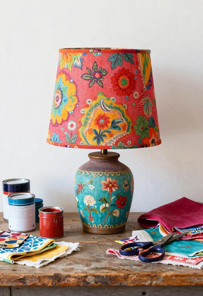 17 Shabby Chic Lamp Shades Ideas With Soft Vintage Touch 11 17 Shabby Chic Lamp Shades Ideas With Soft Vintage Touch - 10. Upcycled Shades 1