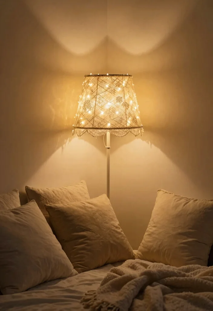 17 Shabby Chic Lamp Shades Ideas With Soft Vintage Touch 13 17 Shabby Chic Lamp Shades Ideas With Soft Vintage Touch - 12. Twinkling Twinkle Lights 1