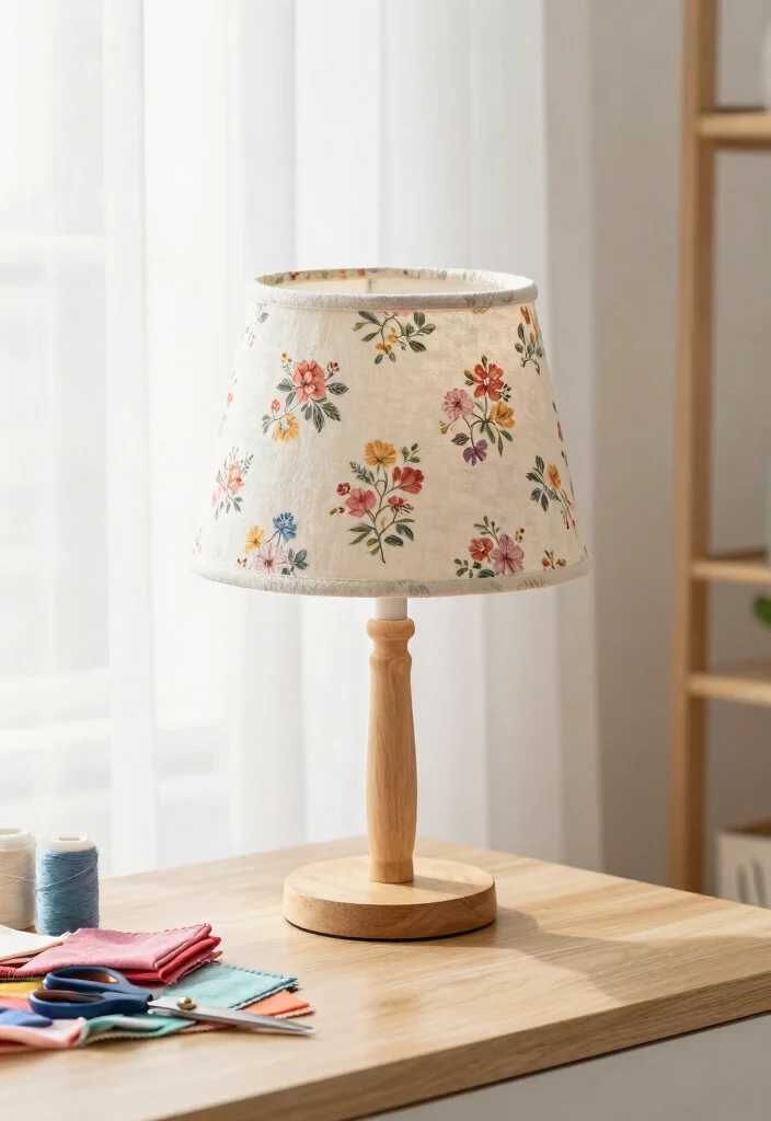 17 Shabby Chic Lamp Shades Ideas With Soft Vintage Touch 5 17 Shabby Chic Lamp Shades Ideas With Soft Vintage Touch - 4. DIY Fabric Shades 1