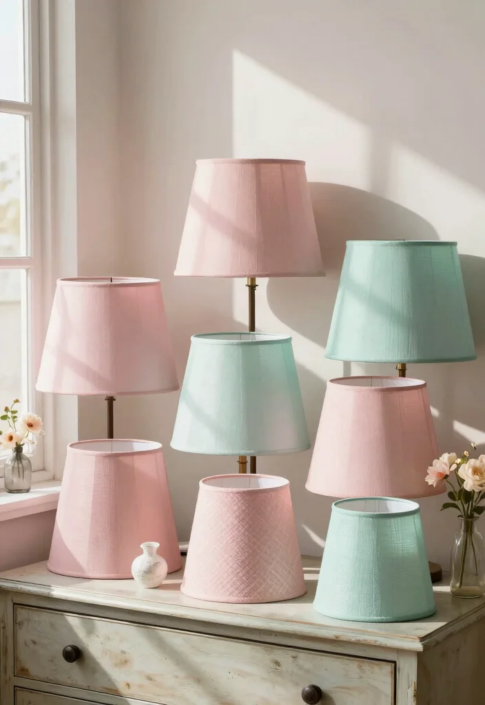 17 Shabby Chic Lamp Shades Ideas With Soft Vintage Touch 8 17 Shabby Chic Lamp Shades Ideas With Soft Vintage Touch - 7. Soft Color Palettes 1