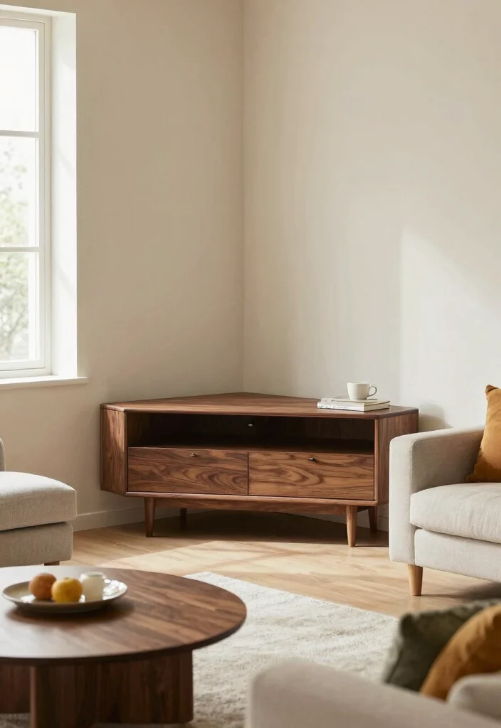 17 TV Stand Cabinet Ideas With Smart Storage Solutions 11 17 TV Stand Cabinet Ideas With Smart Storage Solutions - 10. Stylish Corner Options 1