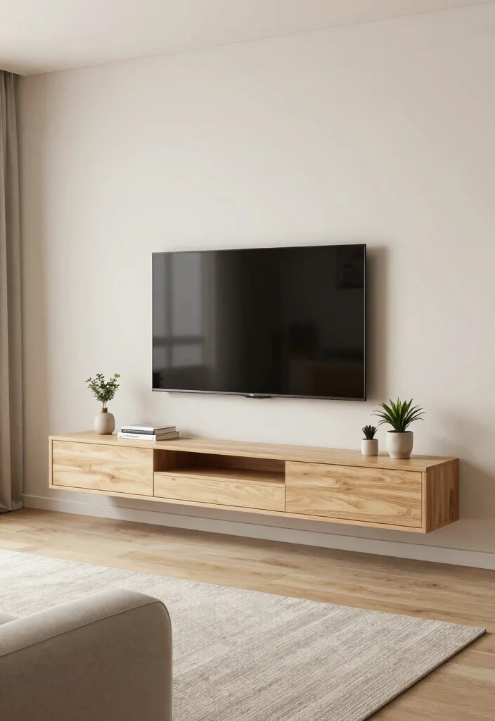17 TV Stand Cabinet Ideas With Smart Storage Solutions 12 17 TV Stand Cabinet Ideas With Smart Storage Solutions - 11. Floating Cabinets 1