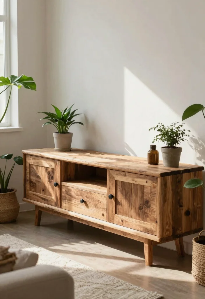 17 TV Stand Cabinet Ideas With Smart Storage Solutions 15 17 TV Stand Cabinet Ideas With Smart Storage Solutions - 14. Eco-Friendly Options 1