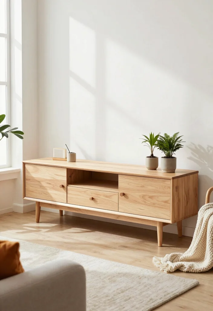 17 TV Stand Cabinet Ideas With Smart Storage Solutions 5 17 TV Stand Cabinet Ideas With Smart Storage Solutions - 4. Scandinavian Simplicity 1