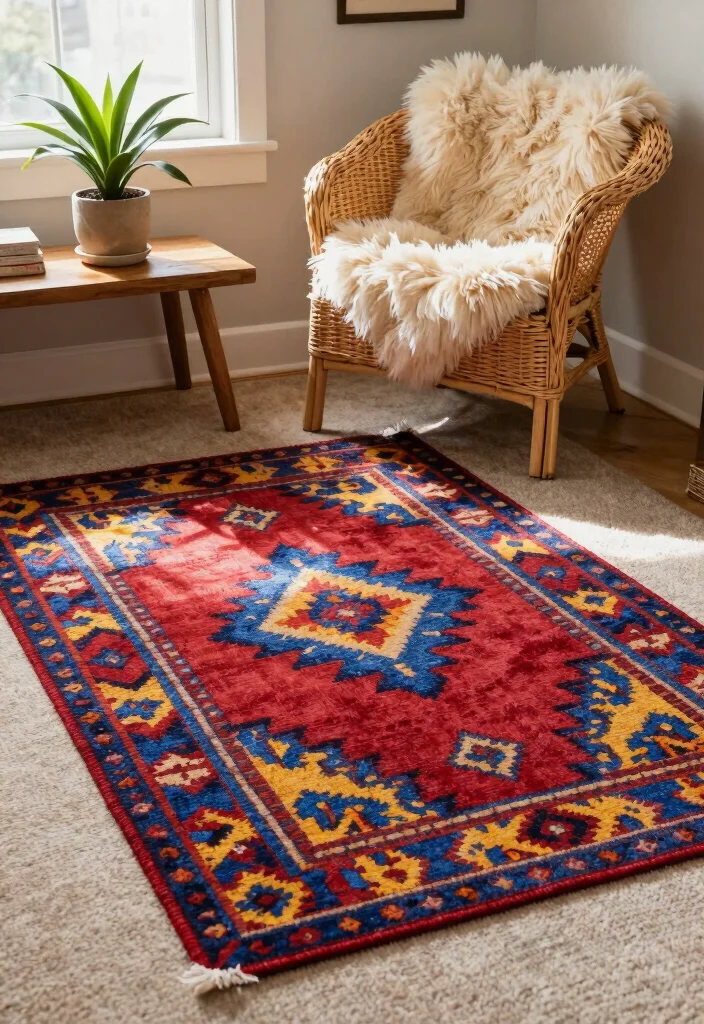 18 Area Rug Over Carpet Ideas That Layer Beautifully 2 18 Area Rug Over Carpet Ideas That Layer Beautifully - 1. Play with Patterns 1