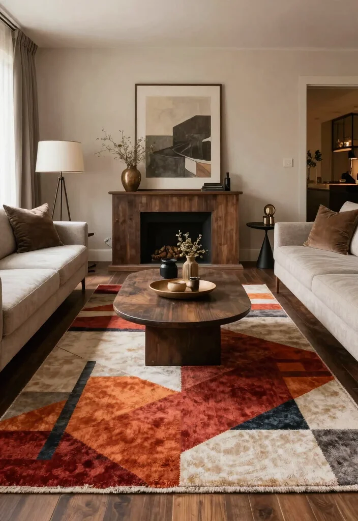 18 Area Rug Over Carpet Ideas That Layer Beautifully 15 18 Area Rug Over Carpet Ideas That Layer Beautifully - 14. Highlight a Focal Point 1