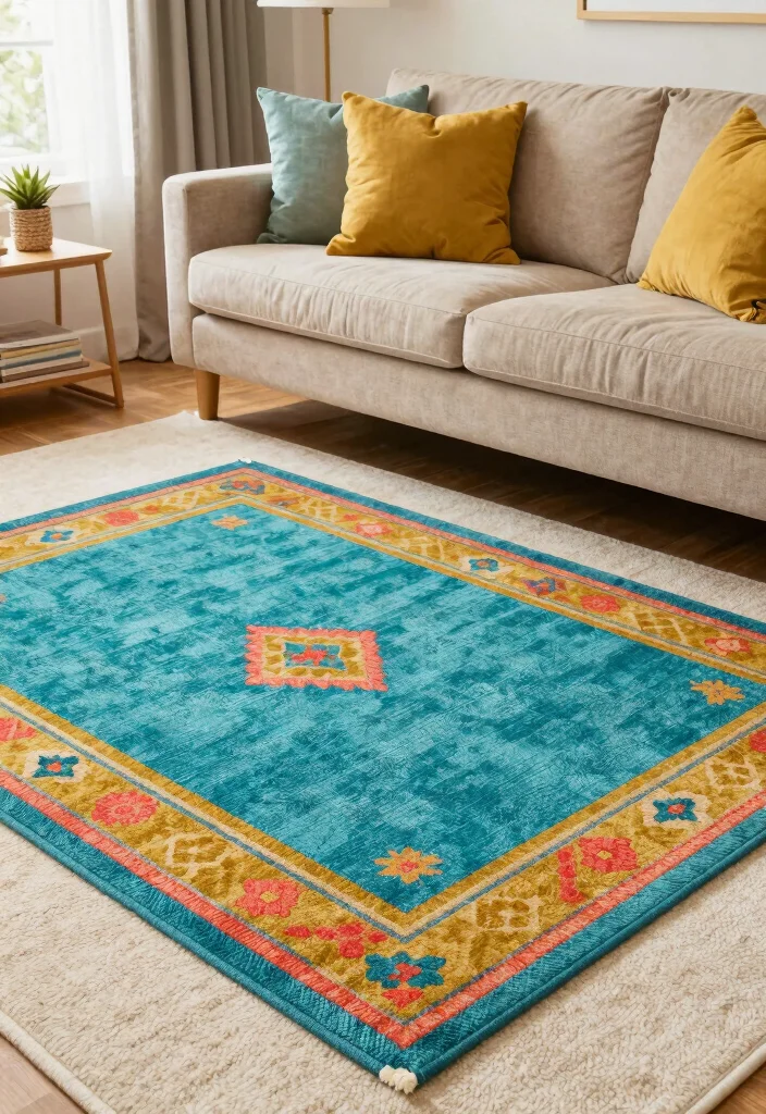 18 Area Rug Over Carpet Ideas That Layer Beautifully 7 18 Area Rug Over Carpet Ideas That Layer Beautifully - 6. Go for Color Coordination 1