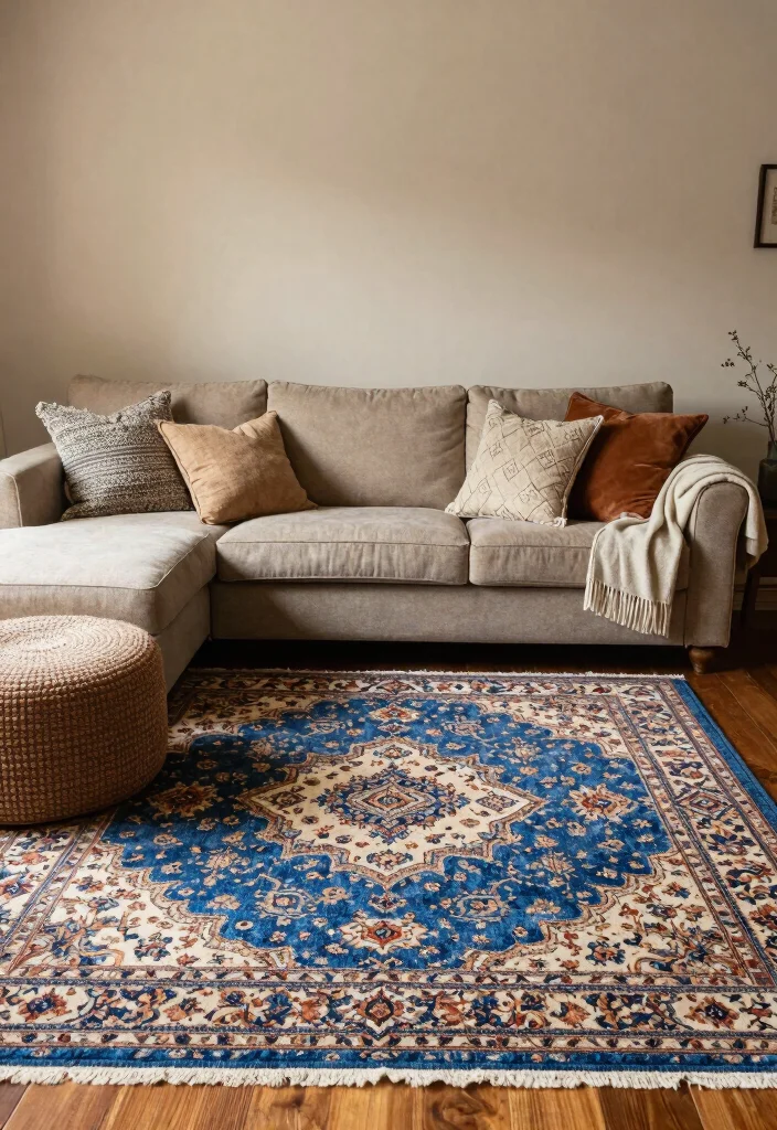 18 Blue Persian Rug Living Room Ideas With Luxe Character 15 18 Blue Persian Rug Living Room Ideas With Luxe Character - 14. Layered Textures 1