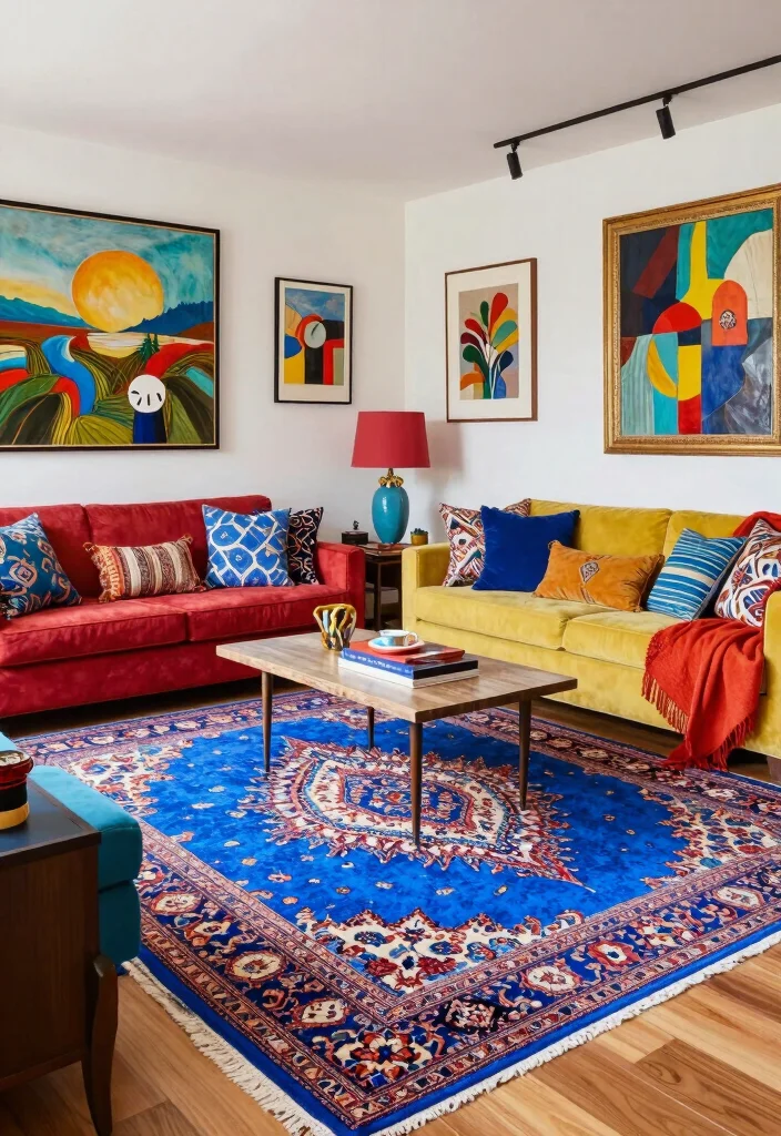 18 Blue Persian Rug Living Room Ideas With Luxe Character 17 18 Blue Persian Rug Living Room Ideas With Luxe Character - 16. Bold Statement 1