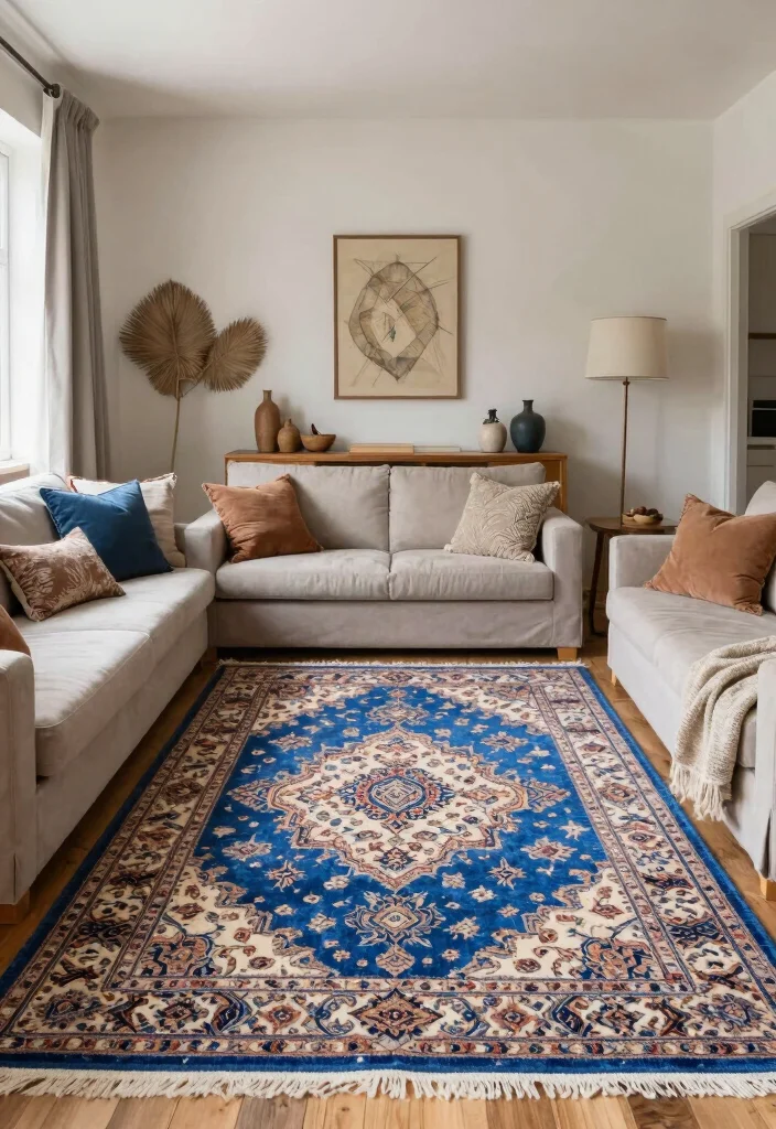 18 Blue Persian Rug Living Room Ideas With Luxe Character 19 18 Blue Persian Rug Living Room Ideas With Luxe Character - 18. Tranquil Retreat 1