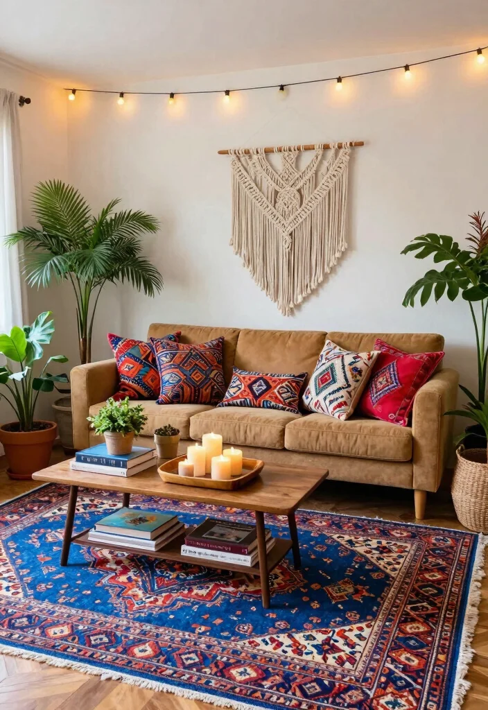 18 Blue Persian Rug Living Room Ideas With Luxe Character 3 18 Blue Persian Rug Living Room Ideas With Luxe Character - 2. Bohemian Chic 1