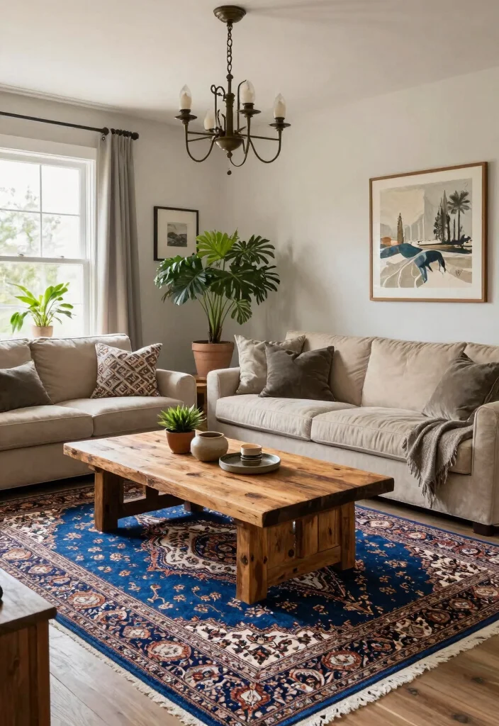 18 Blue Persian Rug Living Room Ideas With Luxe Character 7 18 Blue Persian Rug Living Room Ideas With Luxe Character - 6. Modern Farmhouse 1