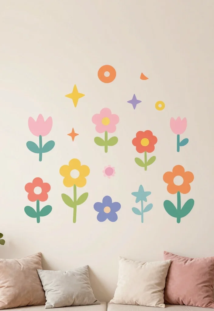 18 Boho Wall Decor Ideas With Free Spirited Charm 11 18 Boho Wall Decor Ideas With Free Spirited Charm - 10. Colorful Wall Decals 1