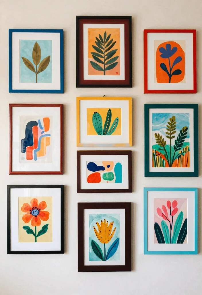 18 Boho Wall Decor Ideas With Free Spirited Charm 17 18 Boho Wall Decor Ideas With Free Spirited Charm - 16. Color Pop with Framed Art 1