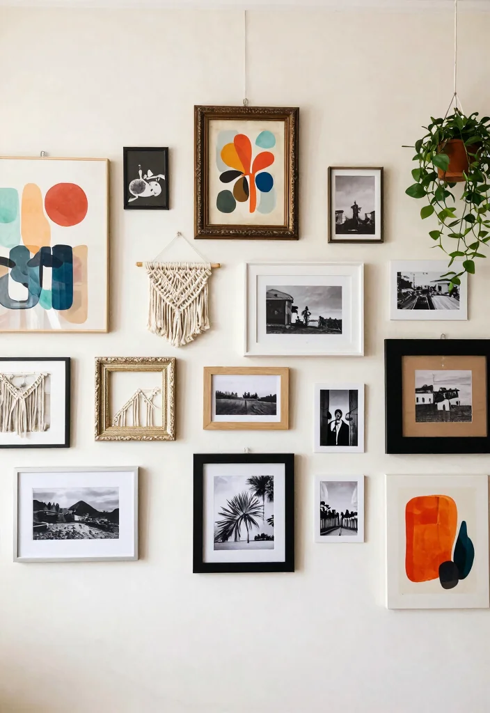 18 Boho Wall Decor Ideas With Free Spirited Charm 5 18 Boho Wall Decor Ideas With Free Spirited Charm - 4. Eclectic Gallery Wall 1