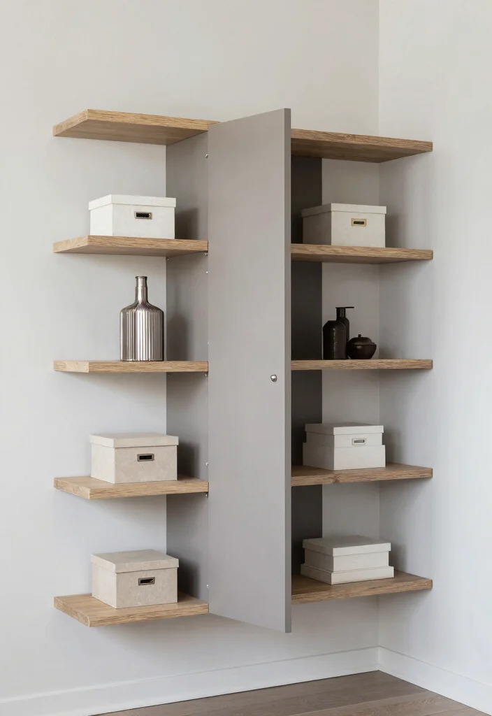 18 Bookshelf Hidden Door Ideas With Secret Room Vibes 11 18 Bookshelf Hidden Door Ideas With Secret Room Vibes - 10. Modern Floating Shelves for Space Efficiency 1