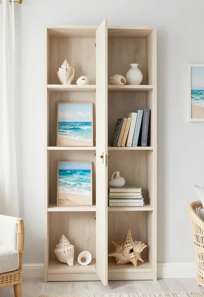 18 Bookshelf Hidden Door Ideas With Secret Room Vibes 8 18 Bookshelf Hidden Door Ideas With Secret Room Vibes - 7. Coastal Vibes with Beachy Bookshelves 1