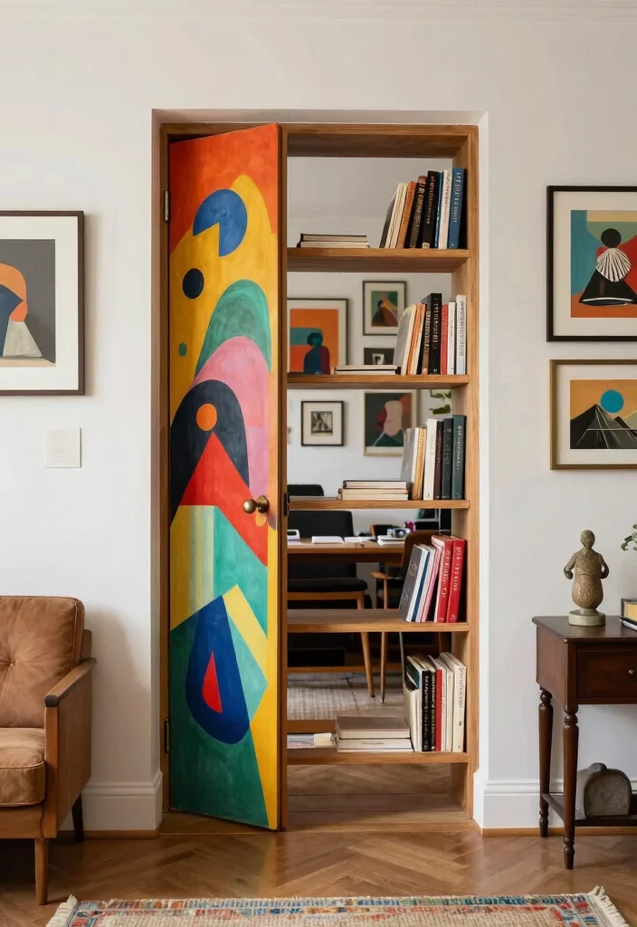18 Bookshelf Hidden Door Ideas With Secret Room Vibes 9 18 Bookshelf Hidden Door Ideas With Secret Room Vibes - 8. Artistic Flair with Custom Shelving 1