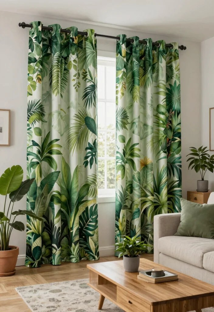 18 Curtains Living Room 2026 Trending Modern Ideas That Elevate Your Space 6 18 Curtains Living Room 2026 Trending Modern Ideas That Elevate Your Space - 5. Greenery Inspired Prints 1